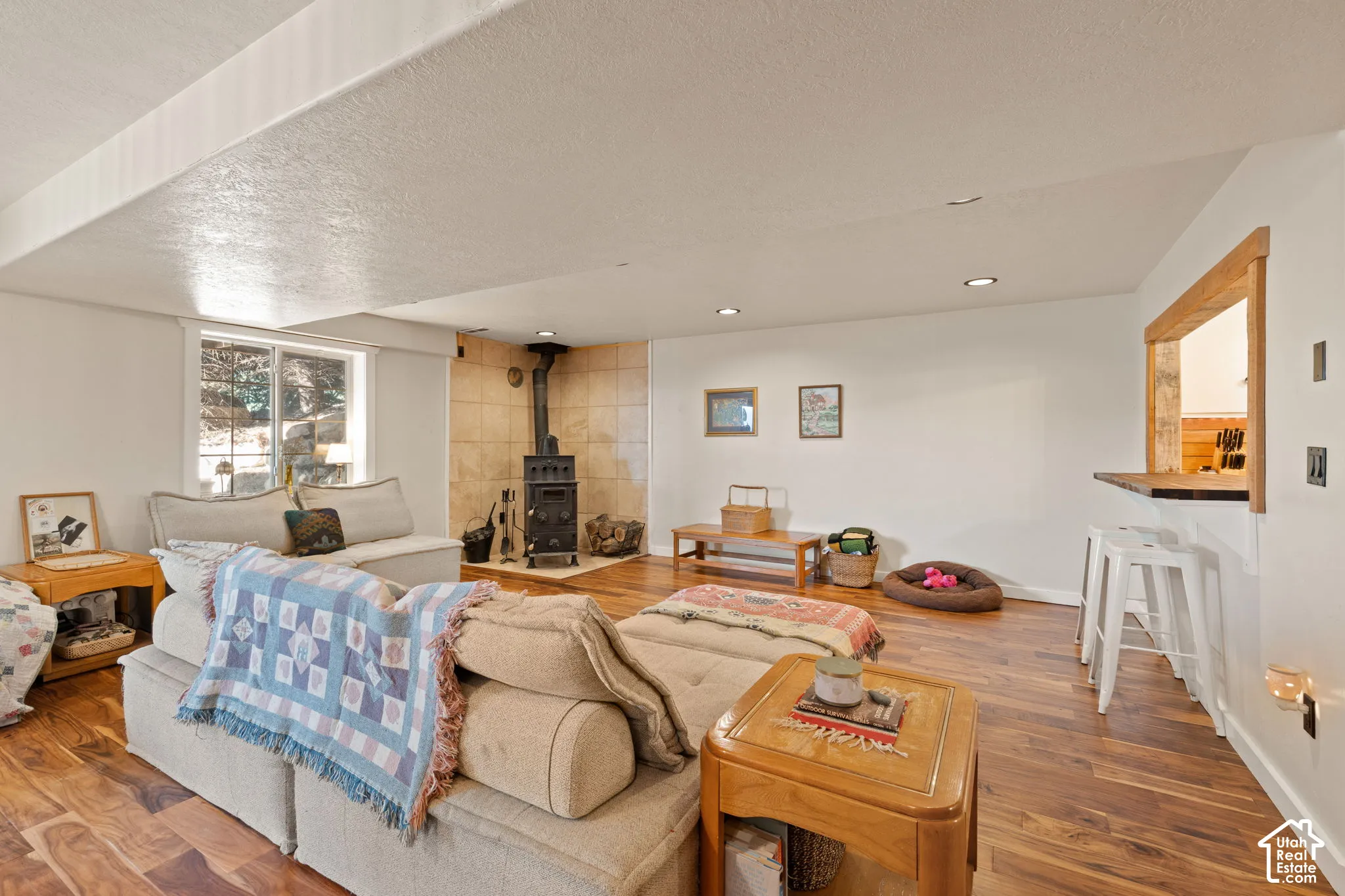 Large great room with coal/wood burning stove. Separate basement entrance, ideal for ADU