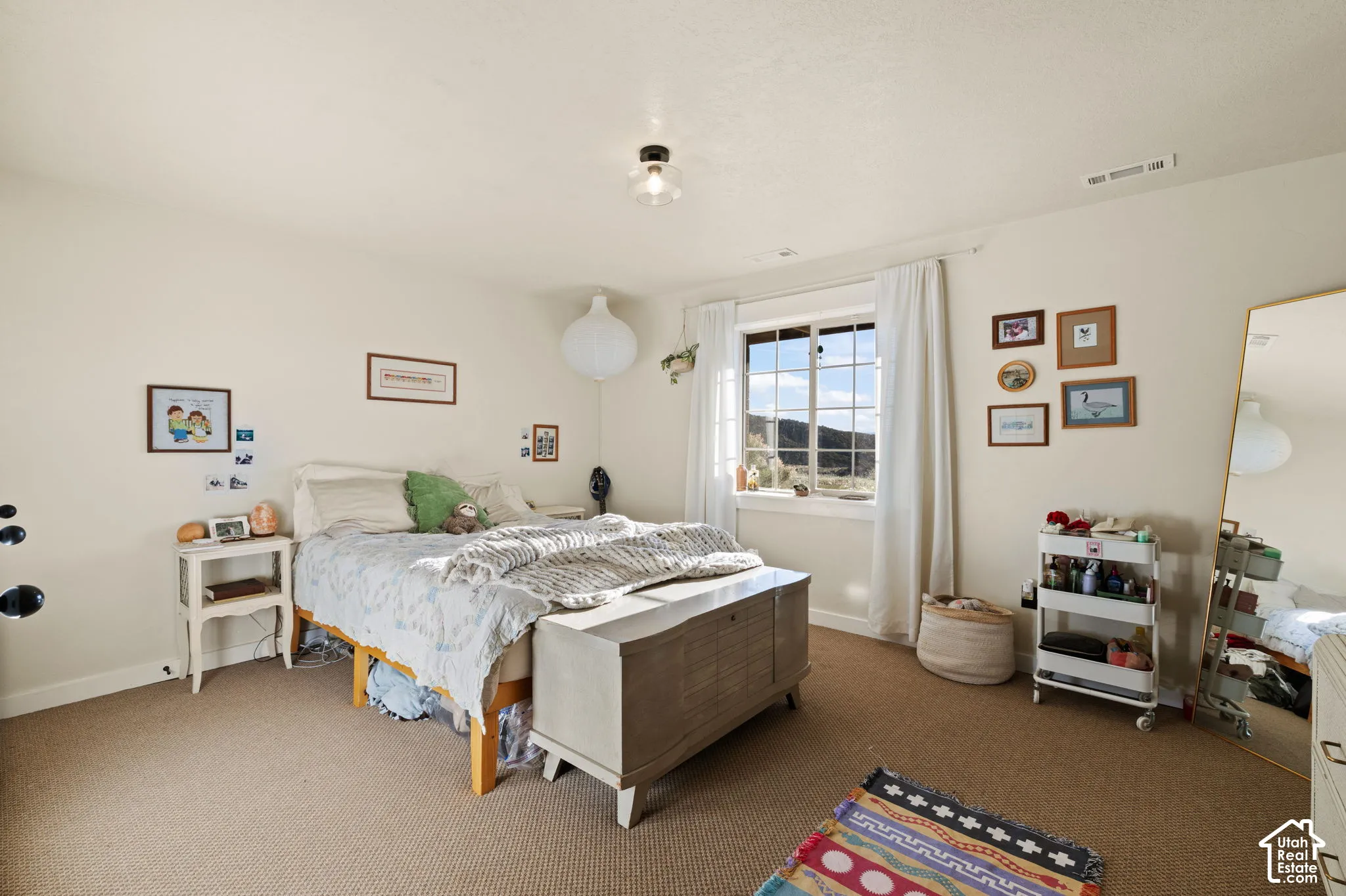Bedroom with carpet floors