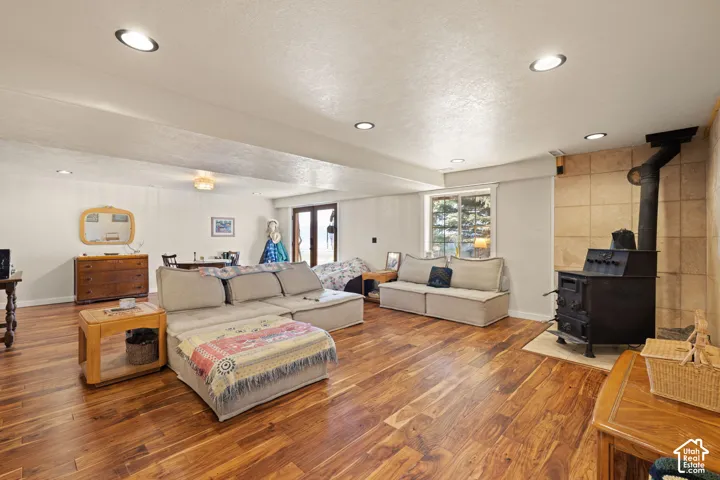 Large great room with coal/wood burning stove. Separate basement entrance, ideal for ADU