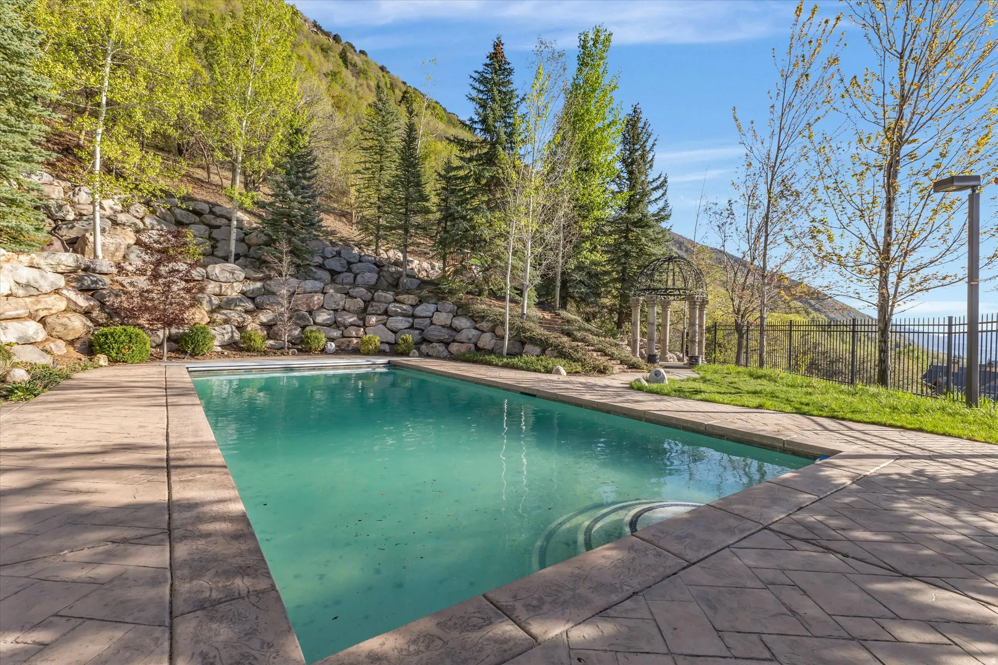 View of pool featuring patio surround