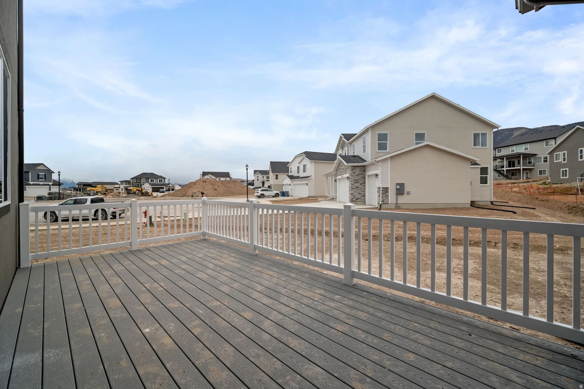 Deck with a residential view