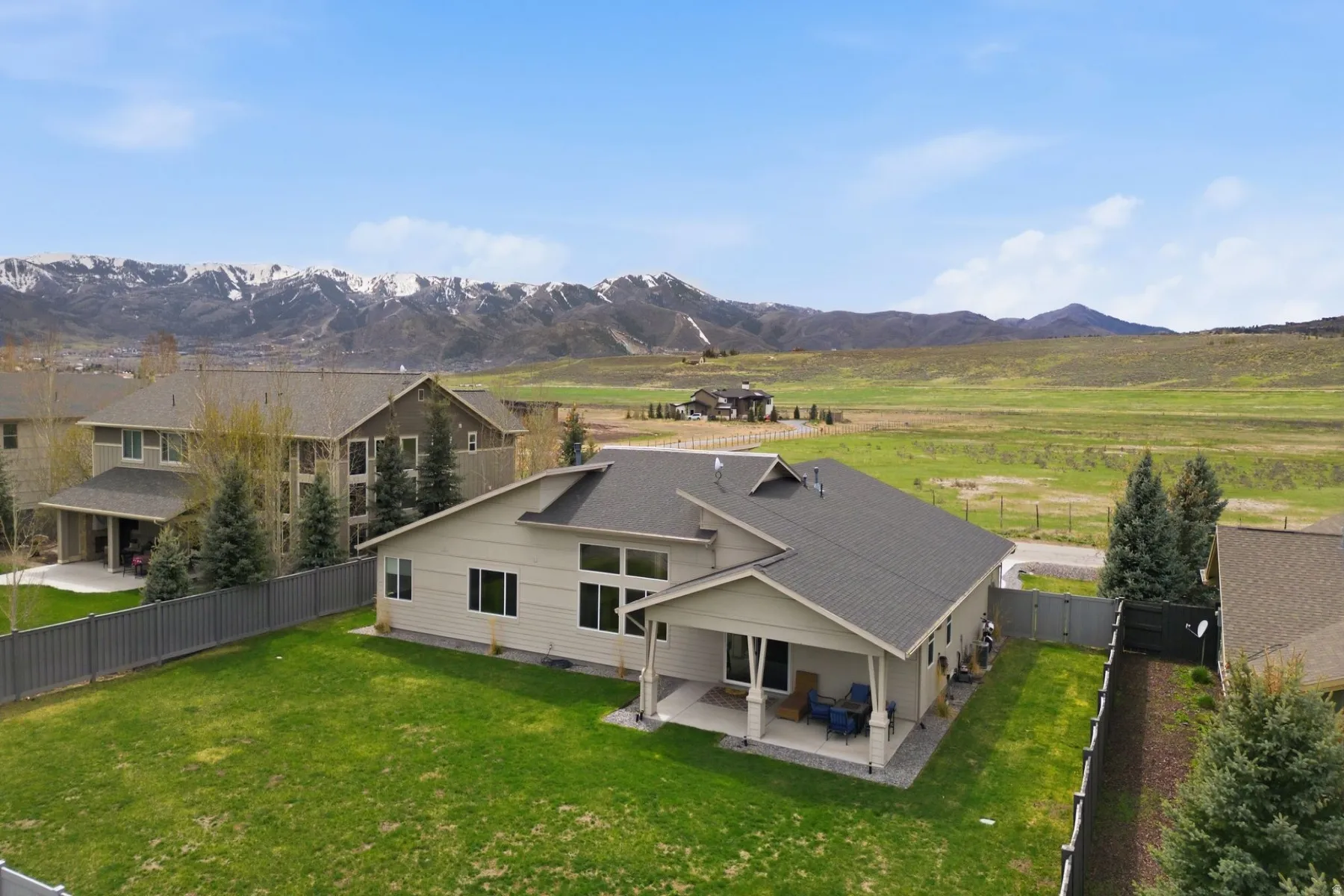 Bird's eye view of a mountain backdrop