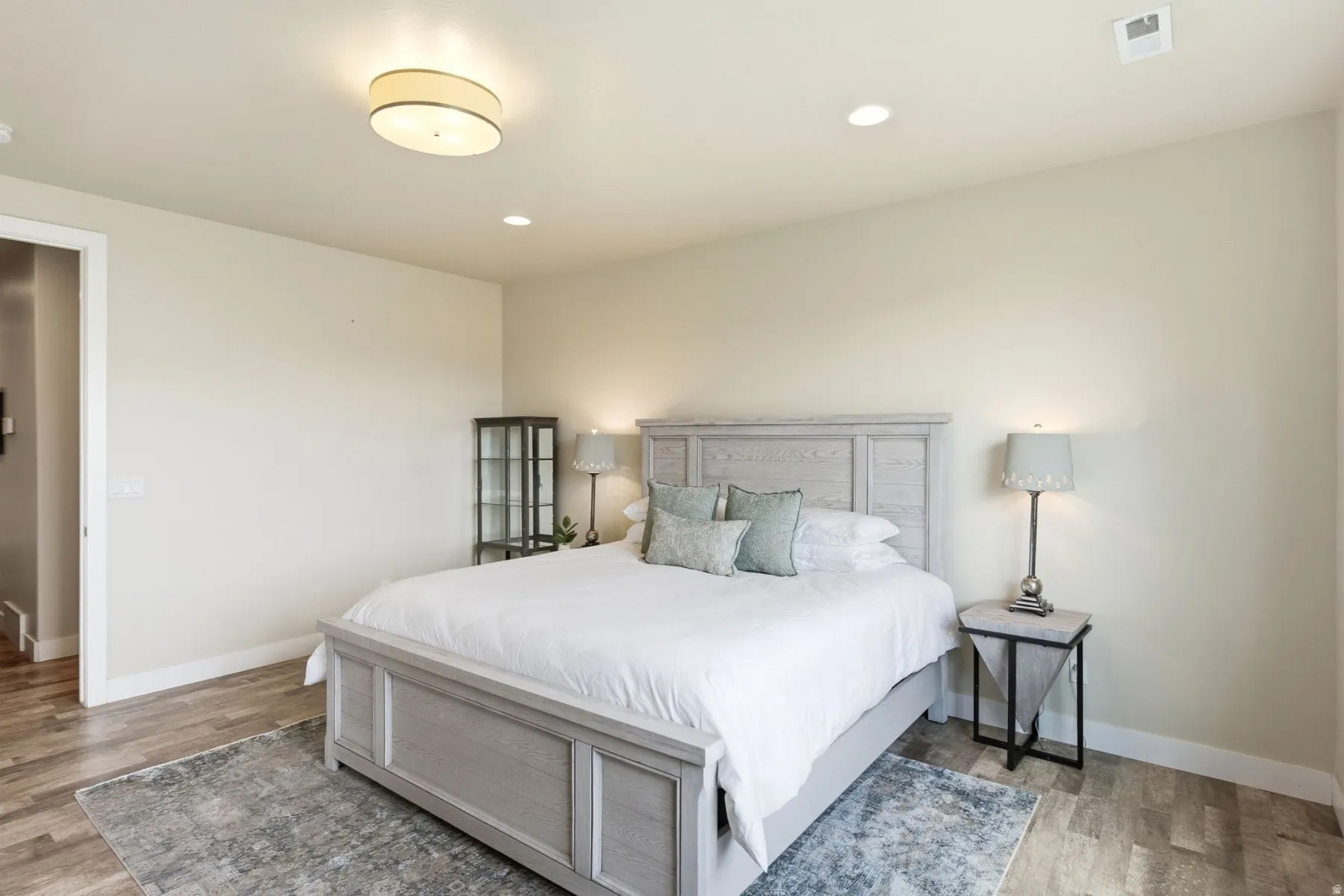 Bedroom featuring recessed lighting and light wood finished floors