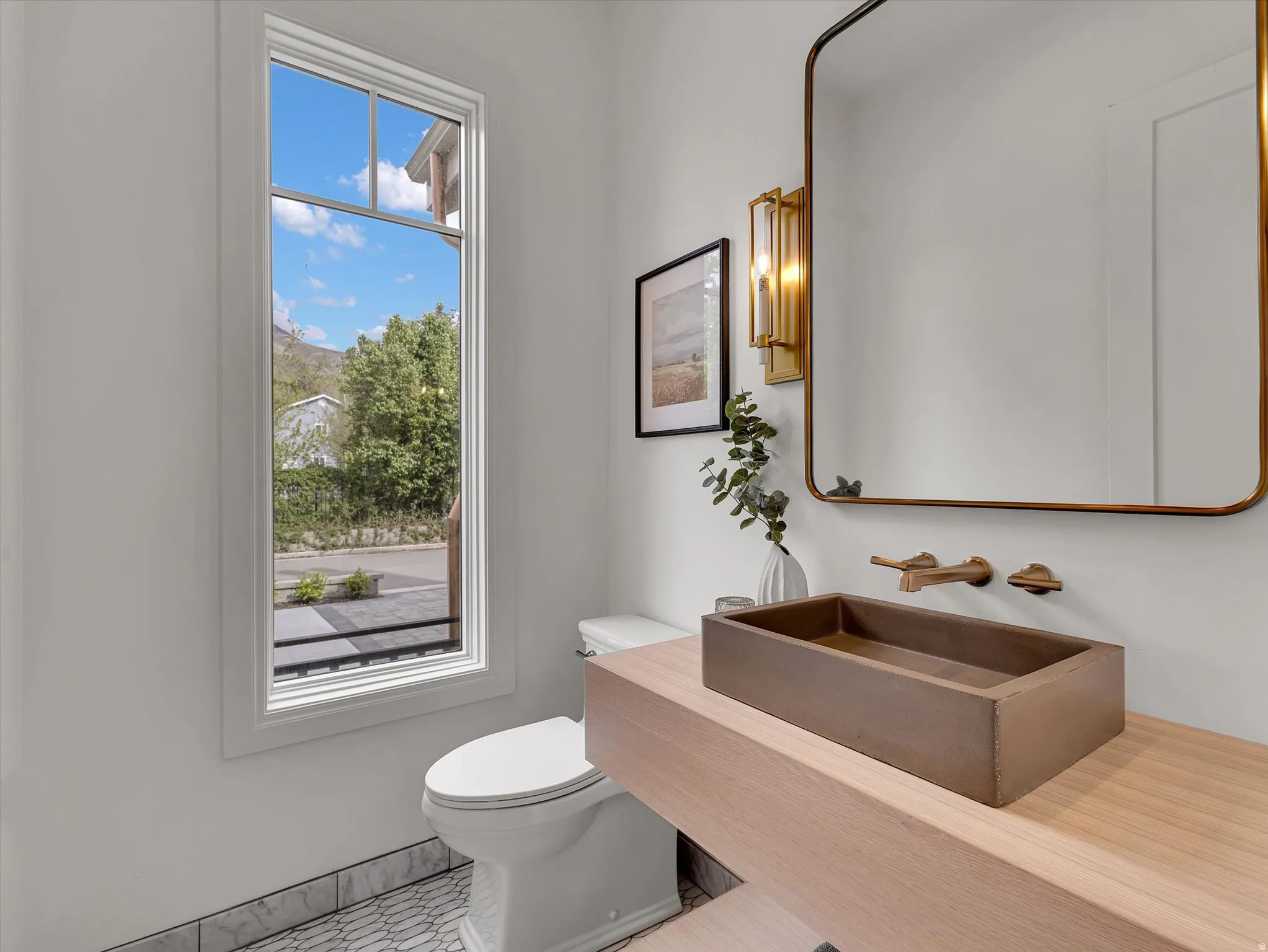 Bathroom with toilet and vanity