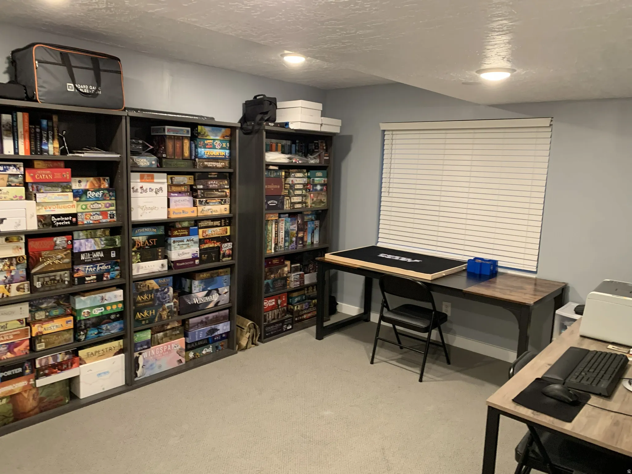 Basement Bedroom with carpeting and recessed lighting