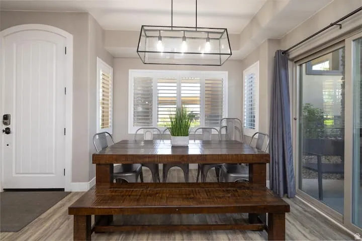 Dining room featuring light wood finished floors and plenty of natural light