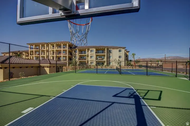 View of basketball court with community basketball court