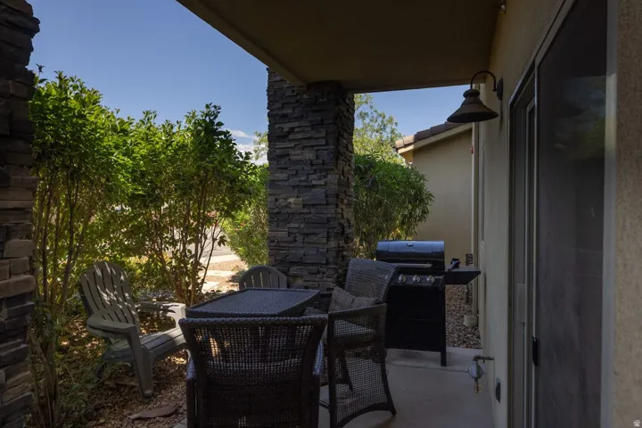 View of patio featuring grilling area