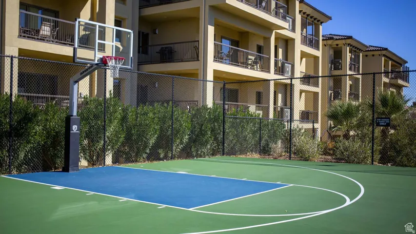 View of basketball court featuring community basketball court