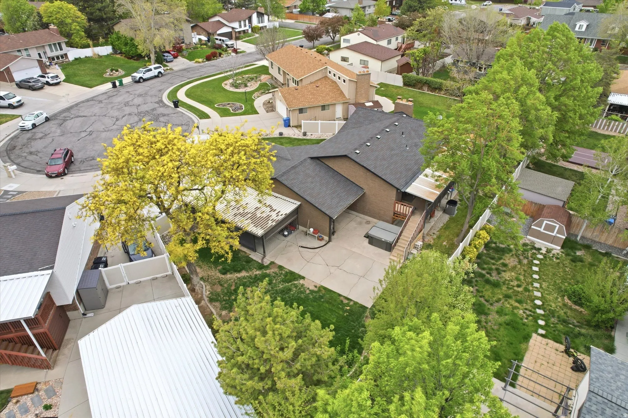 Aerial view of residential area