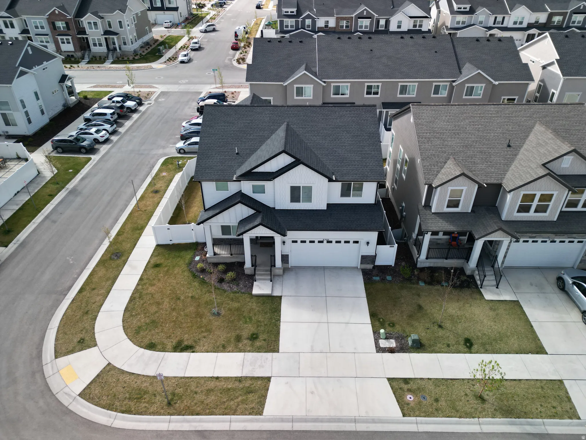 Aerial view of residential area