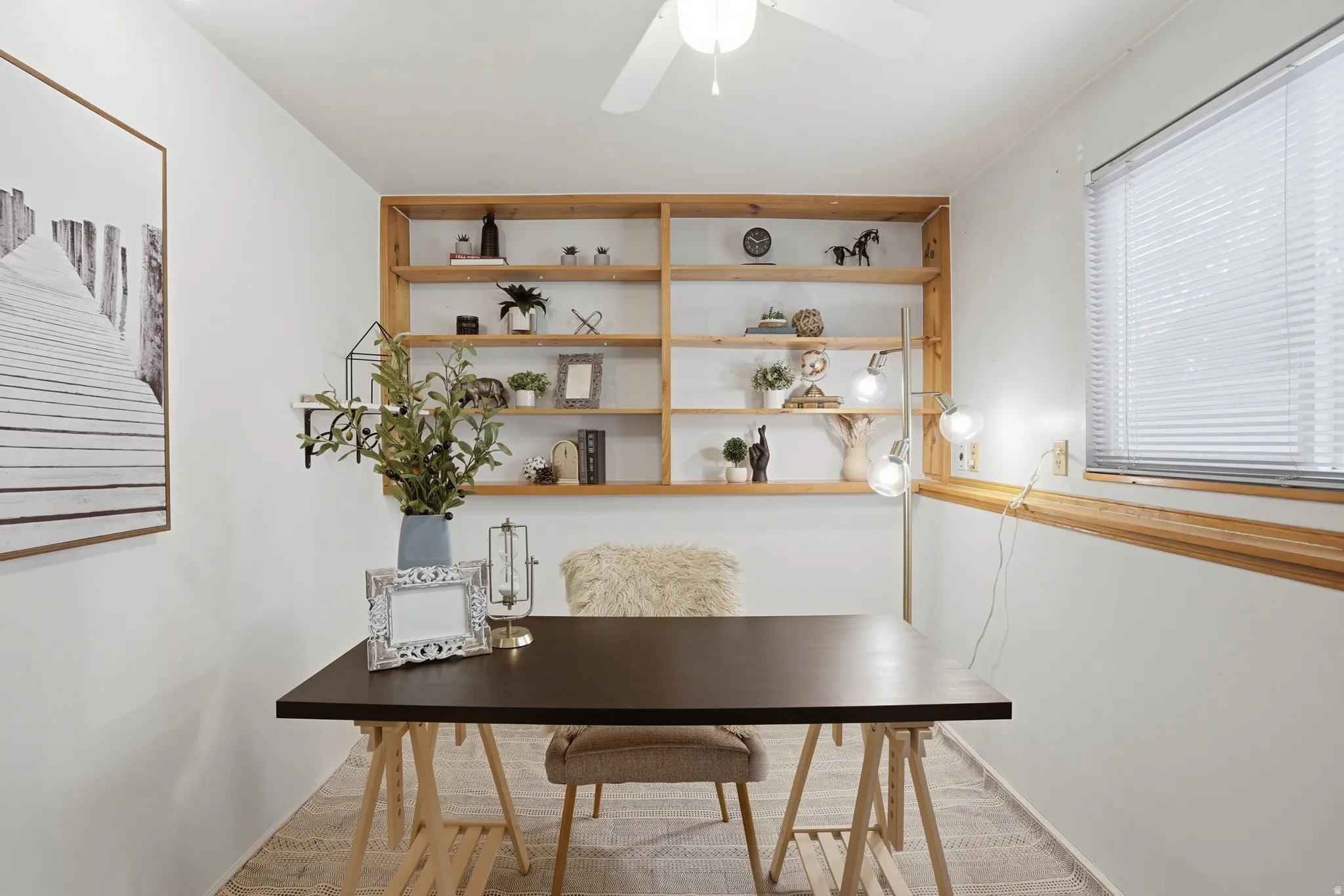 Office featuring a ceiling fan