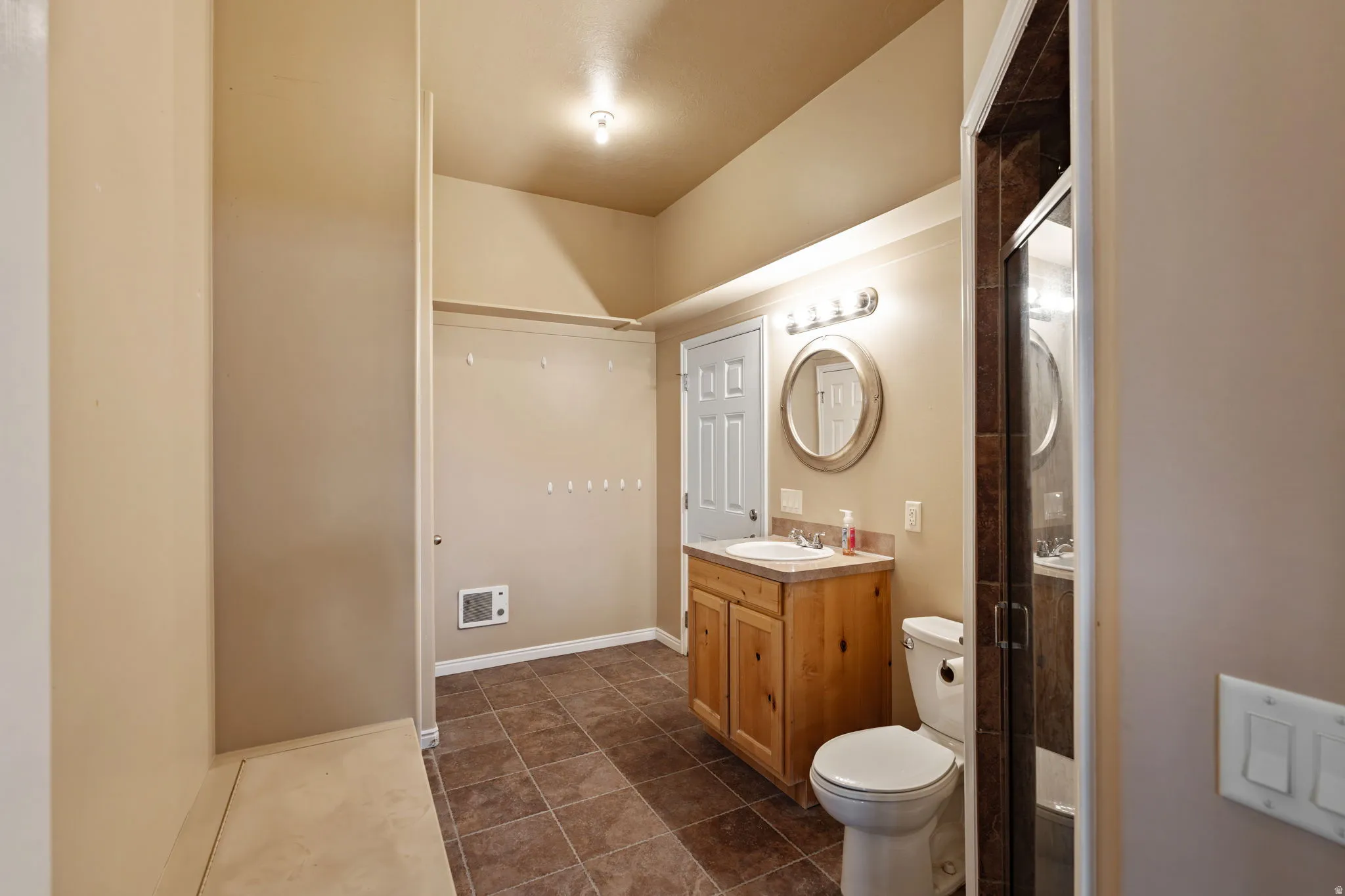 Pool bathroom inside the detached garage