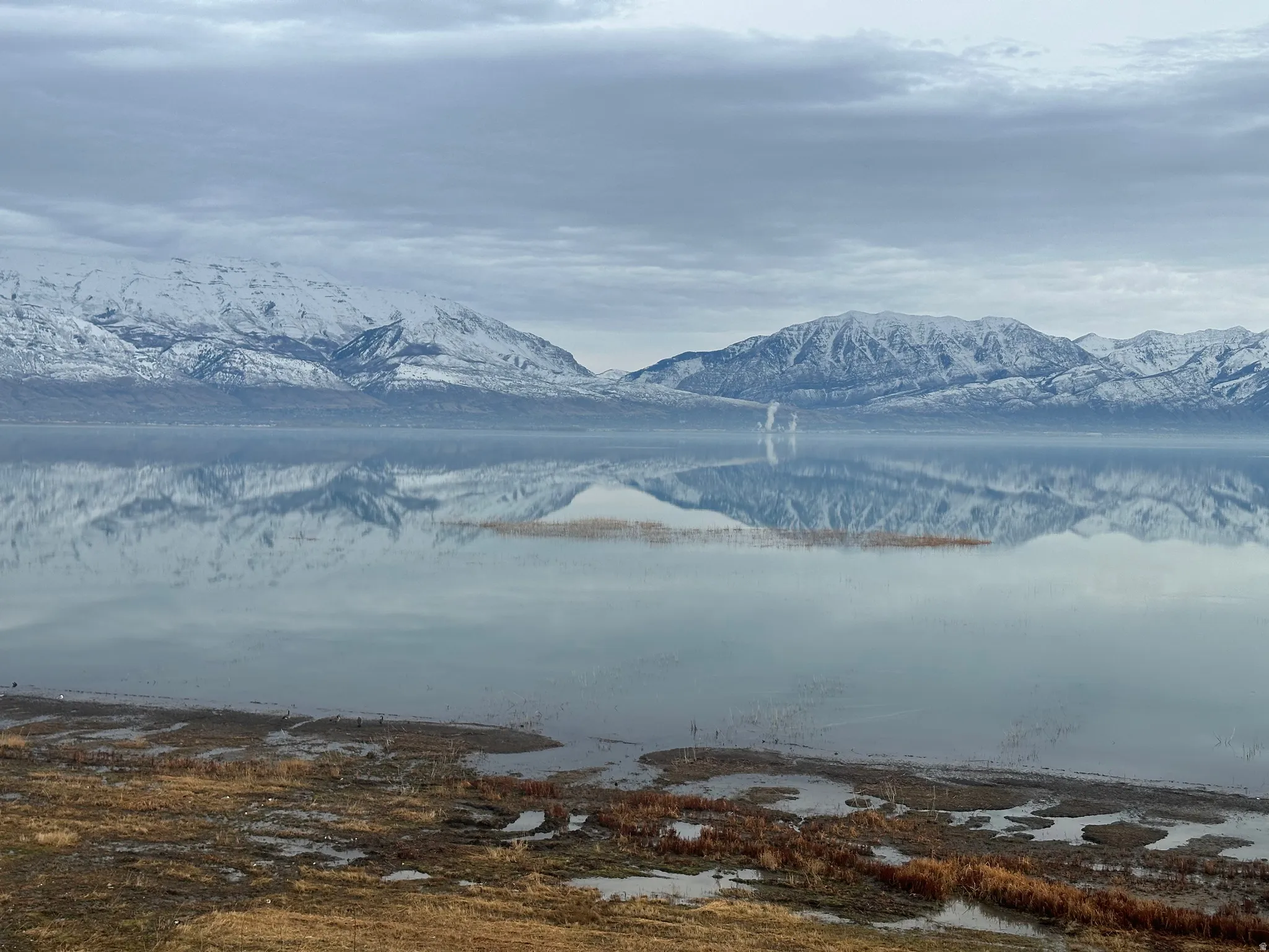 Mountain view featuring a large body of water