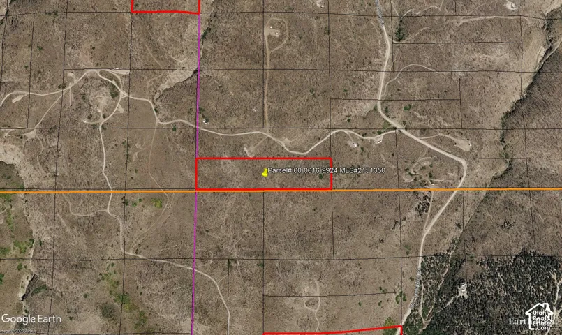 Aerial Parcel Map. Displaying the outline of the property and its identifying parcel number