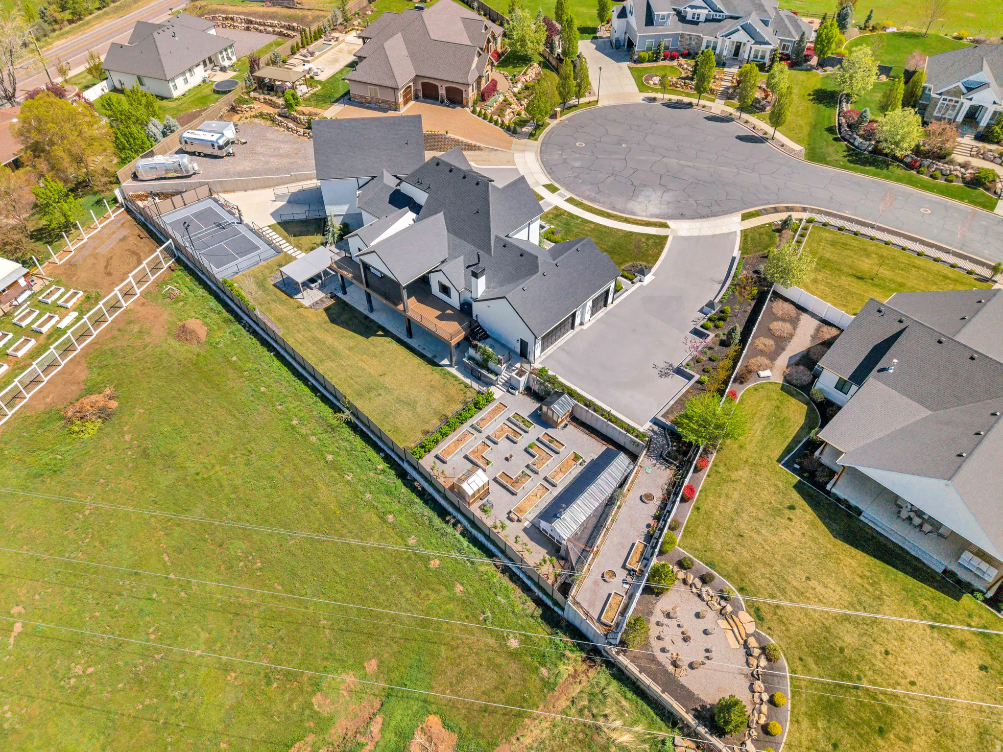 Aerial view of residential area