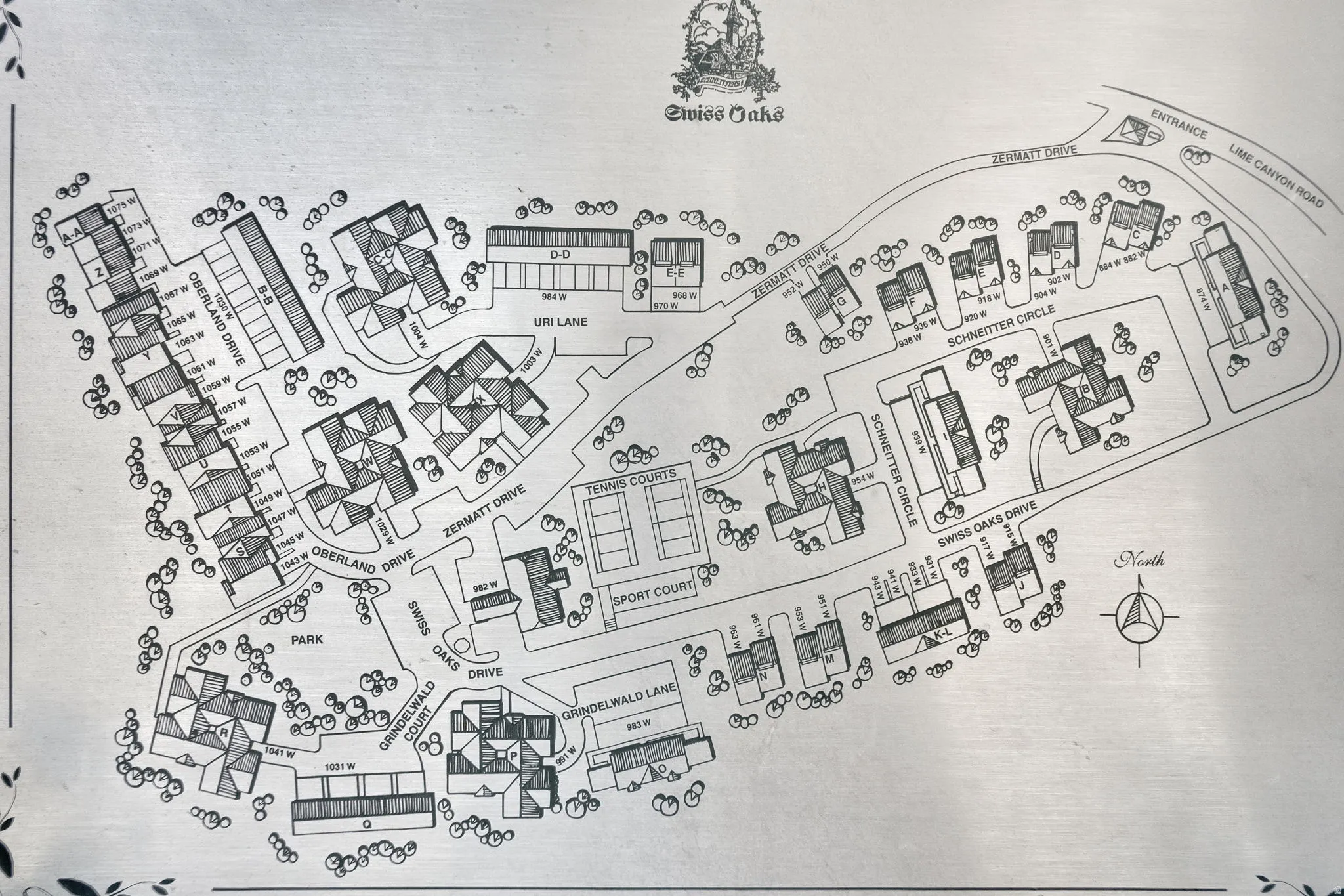 Map showing property parcels