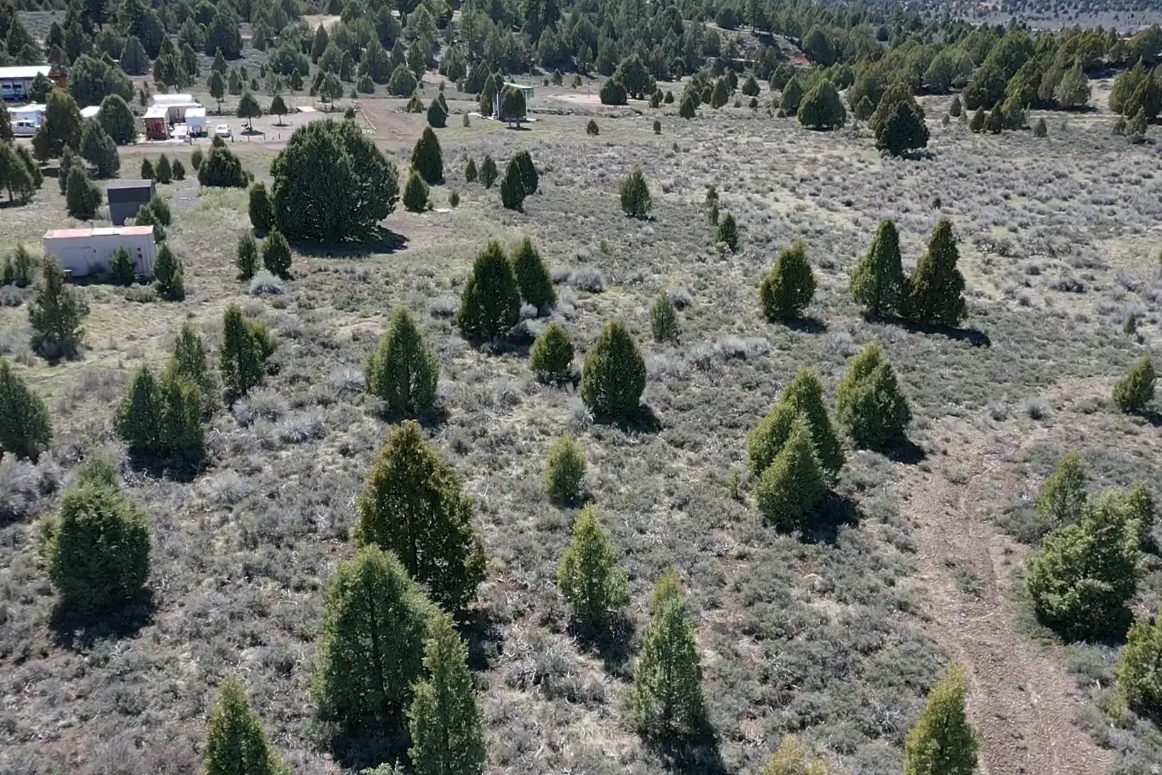 Aerial view of sparsely populated area