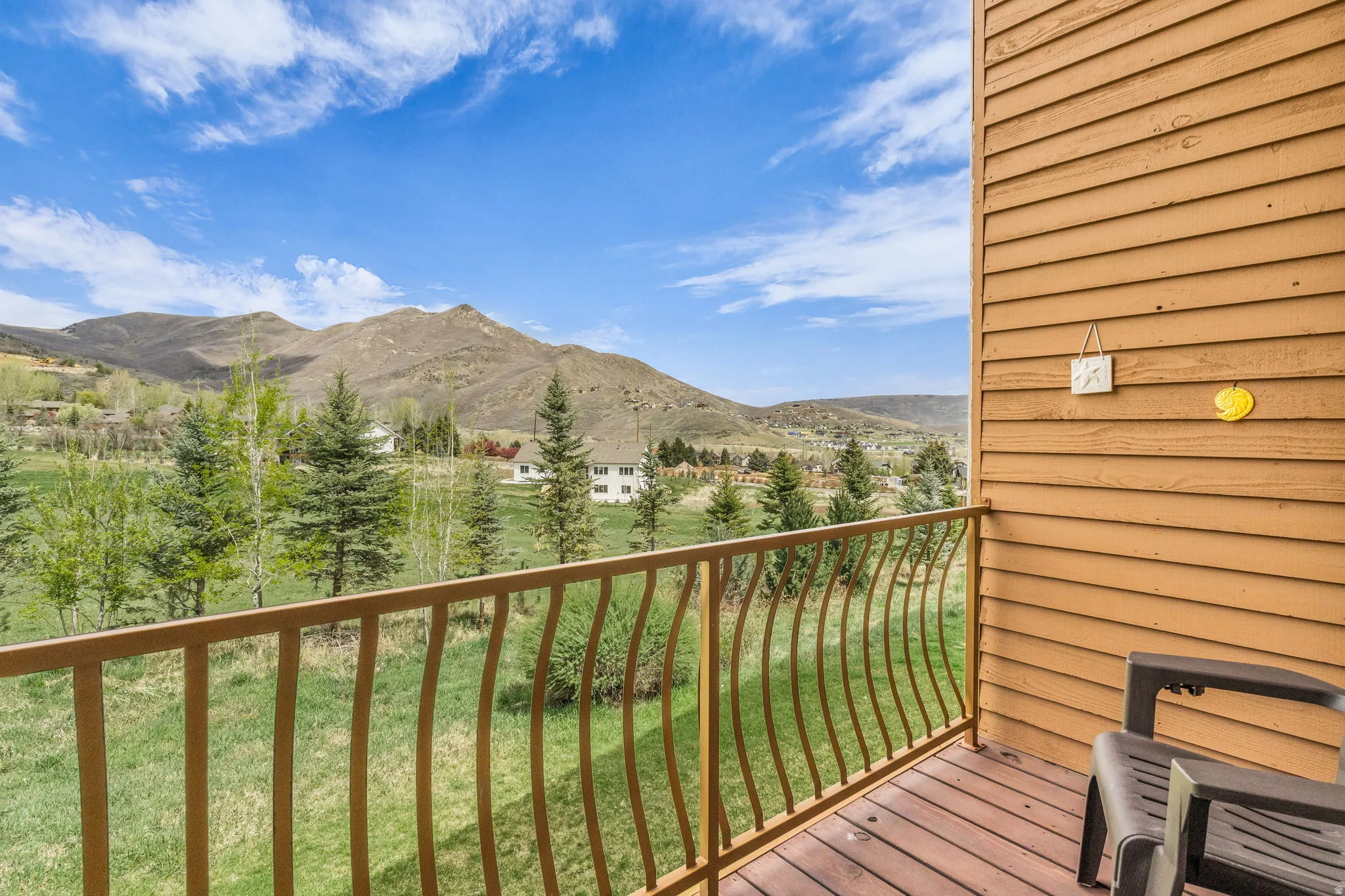 Private balcony overlooking open space that will never be built on