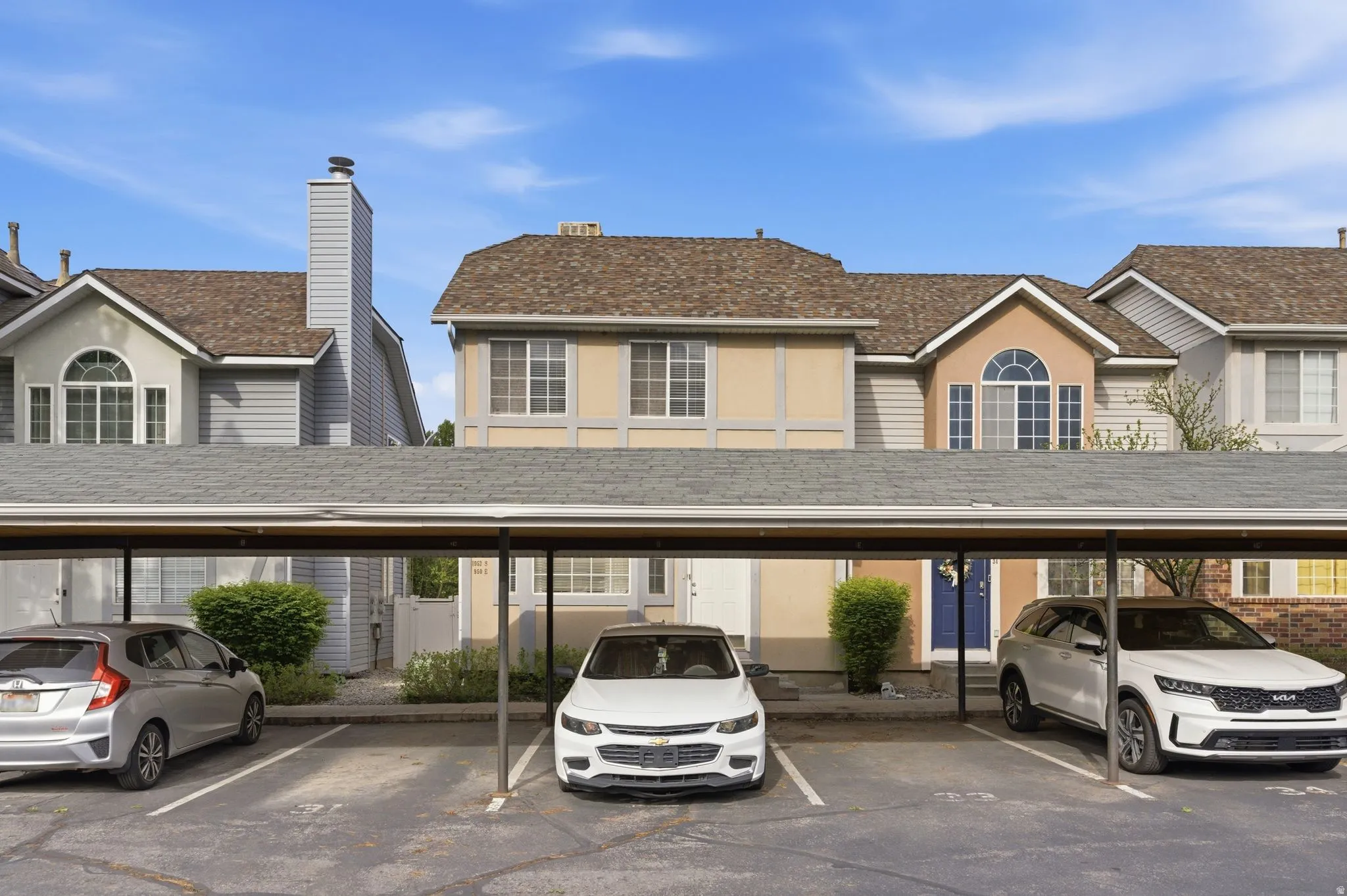 View of covered parking lot