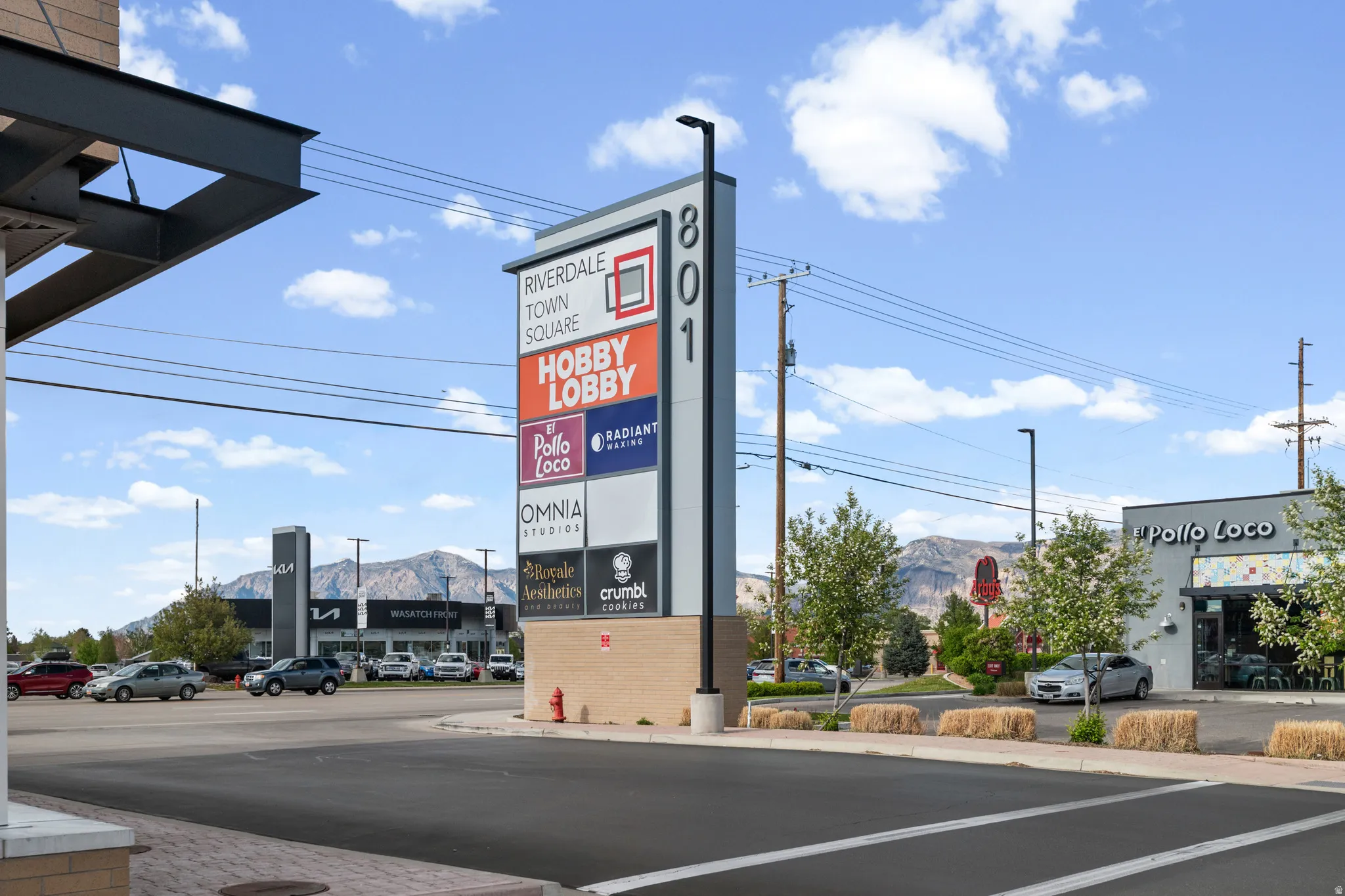 Exterior view of a mountainous background