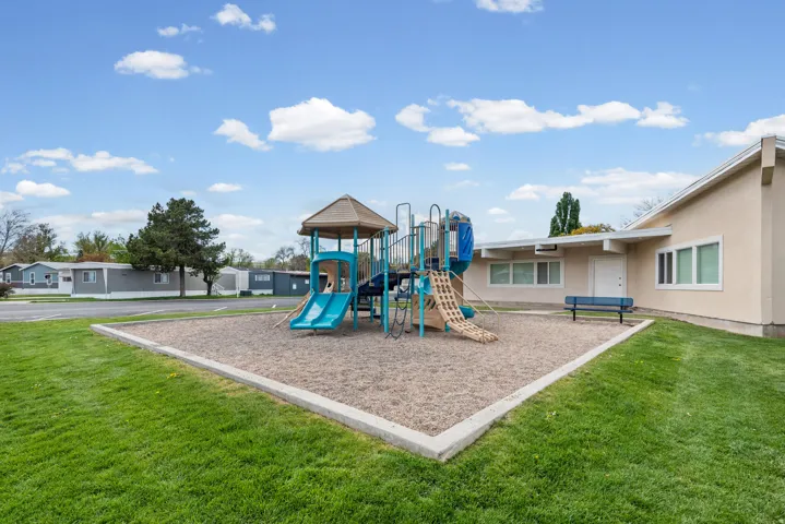 Community play area with a yard
