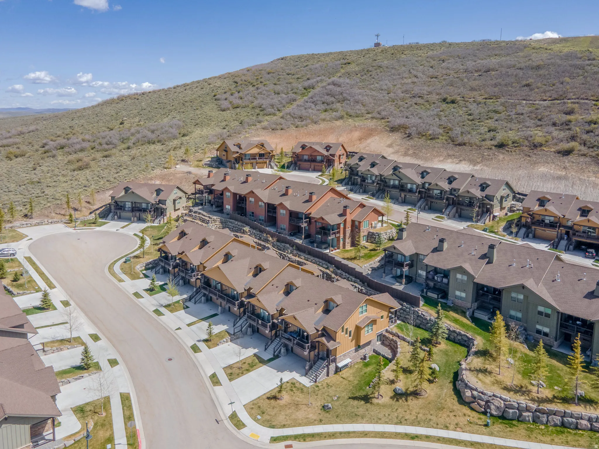 Aerial overview of property's location with nearby suburban area