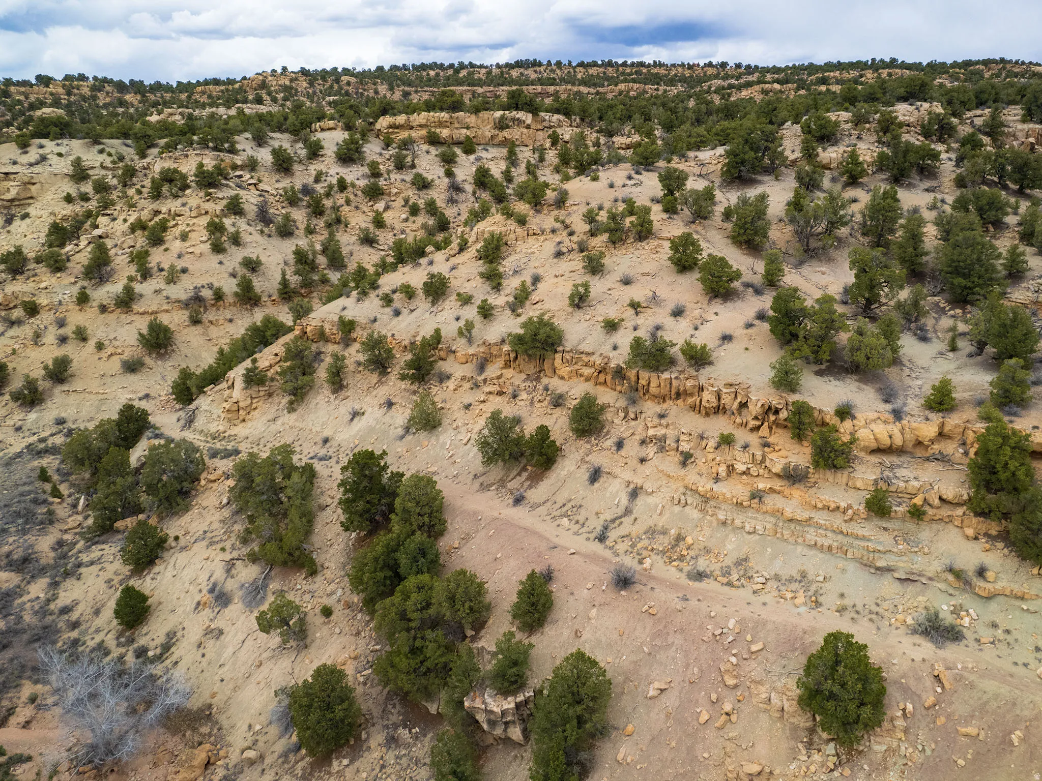 Aerial view of sparsely populated area featuring a desert landscape