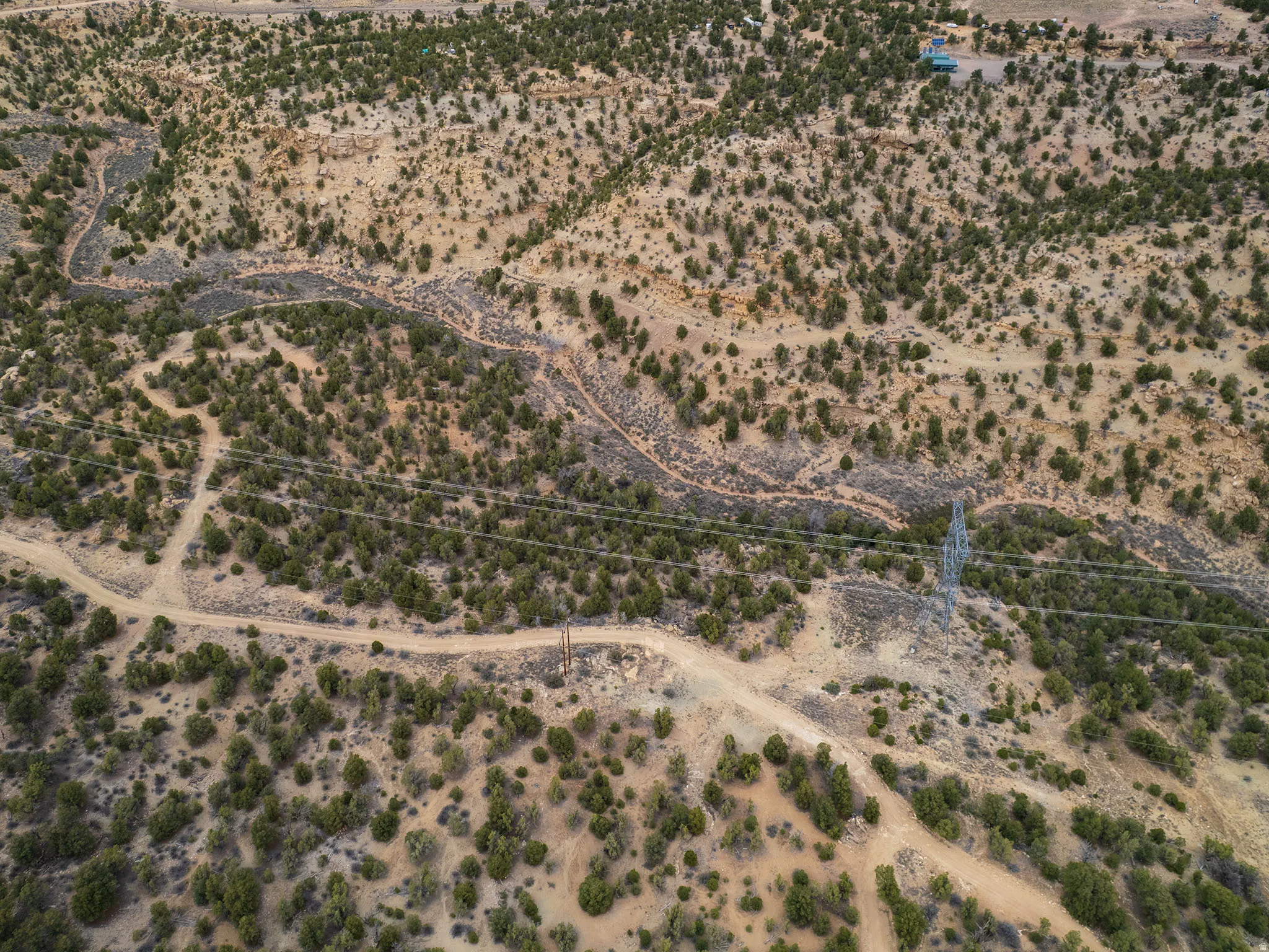 Overview of rural landscape featuring a desert landscape