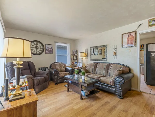 Living area featuring light wood finished floors