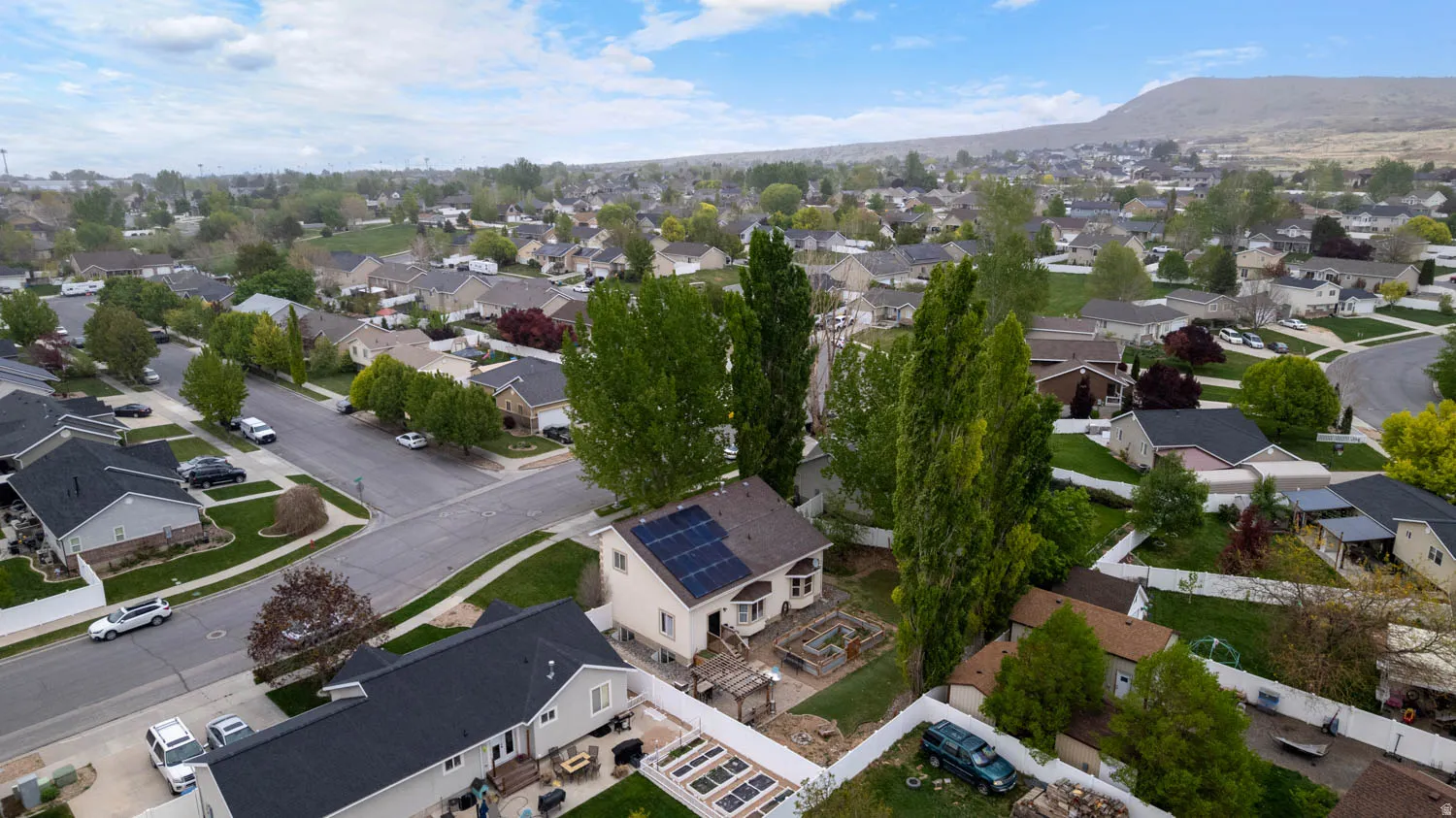 Aerial view of residential area