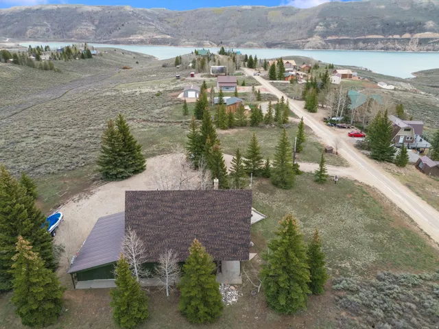 Drone / aerial view of a nearby body of water