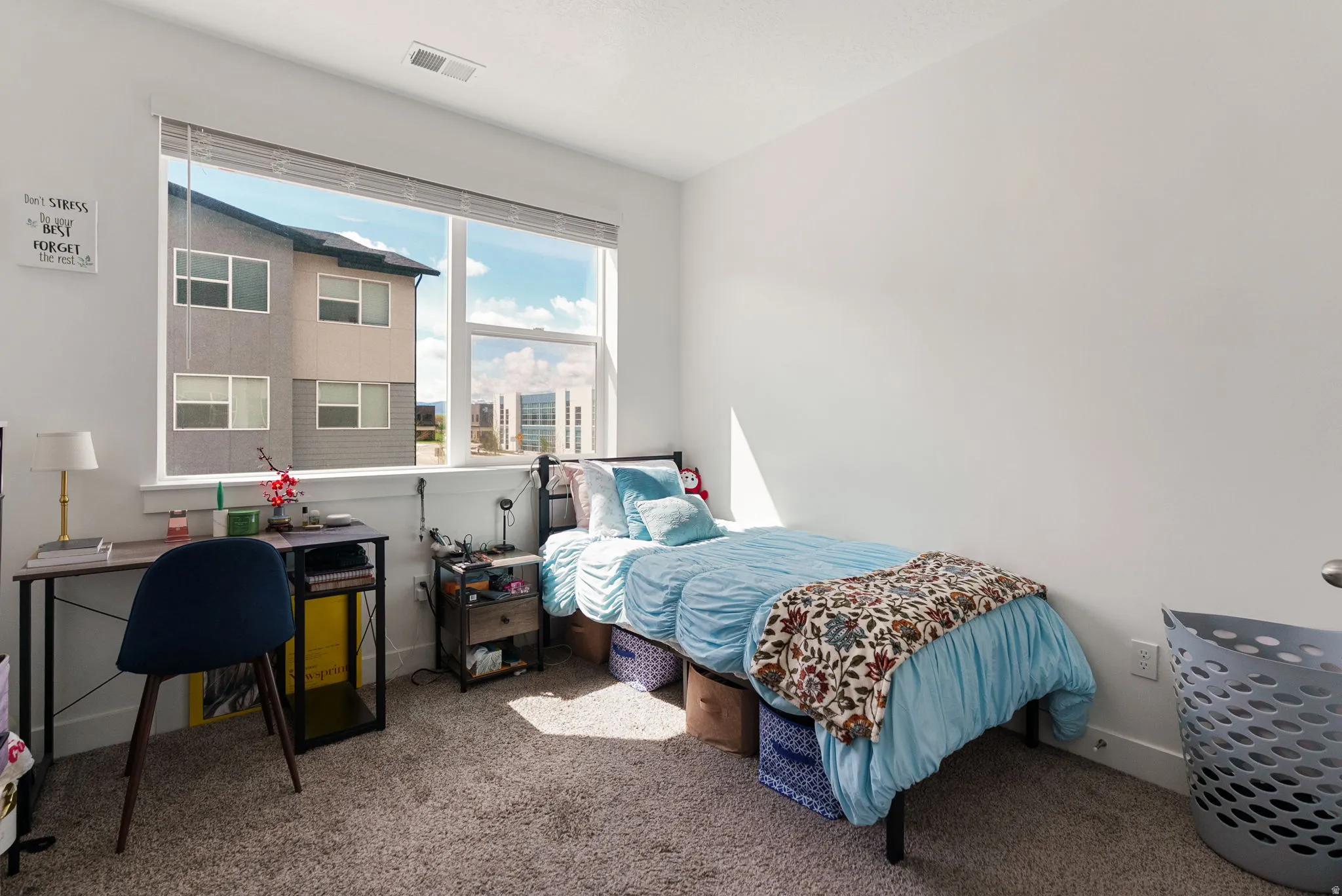 Bedroom featuring carpet floors