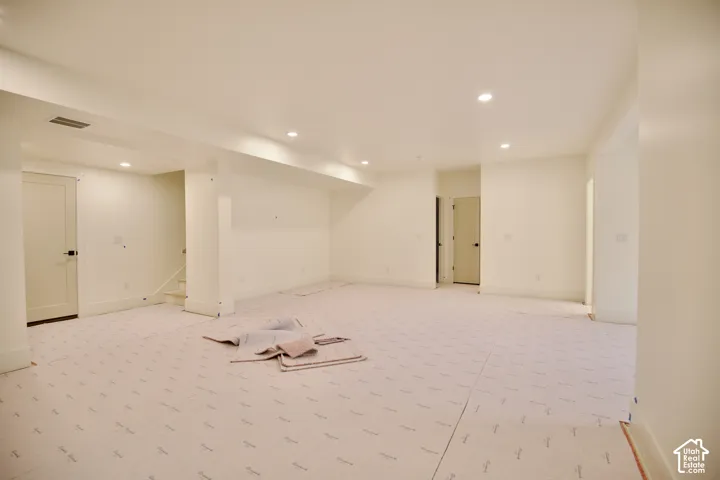 Progress as of 10/7/2026. Finished basement great room. Carpet instal 10/8/26