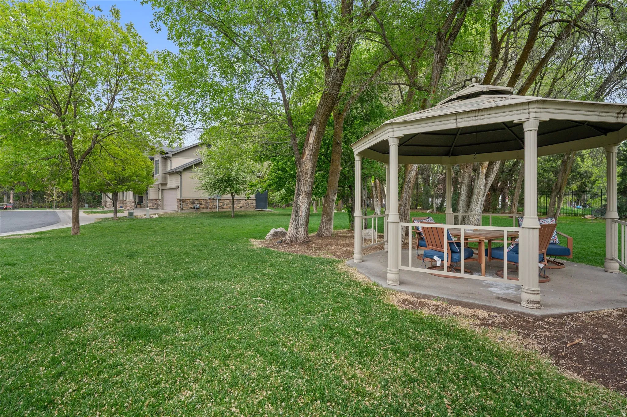 Gazebo and mature trees