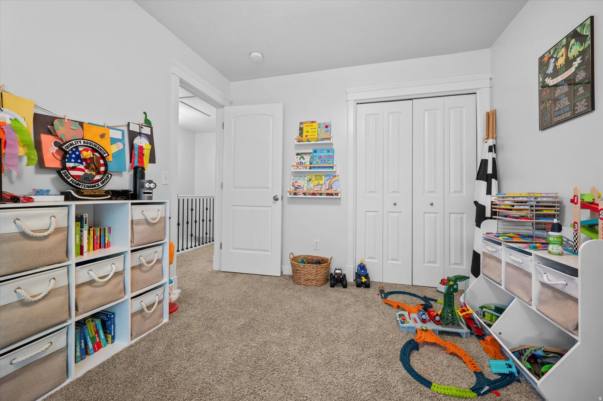 Play area large closet with organizer