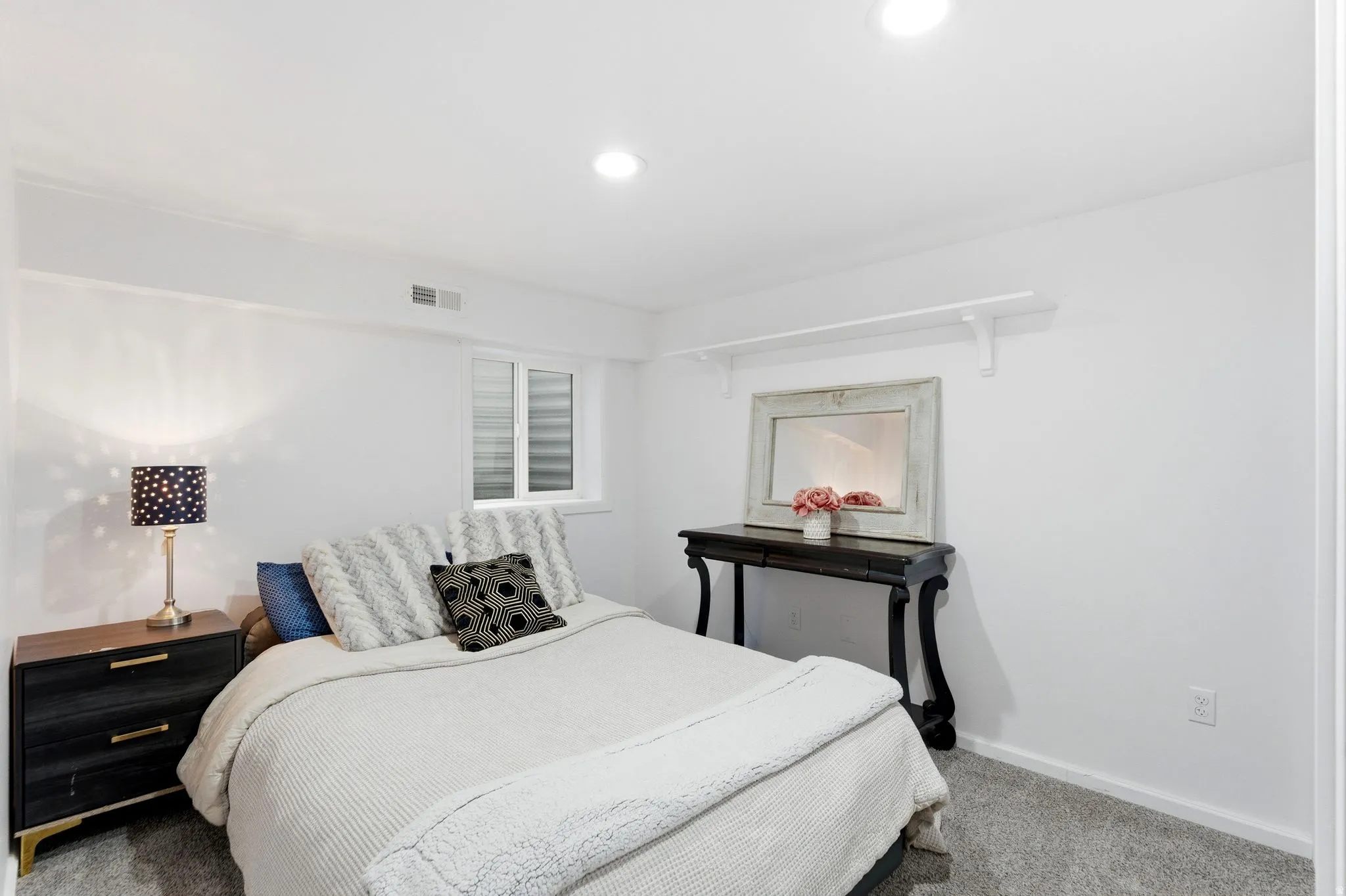 Bedroom featuring carpet floors and recessed lighting