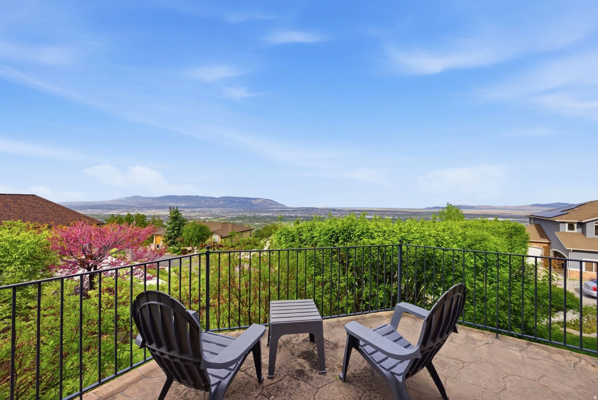 View from the main floor family room balcony