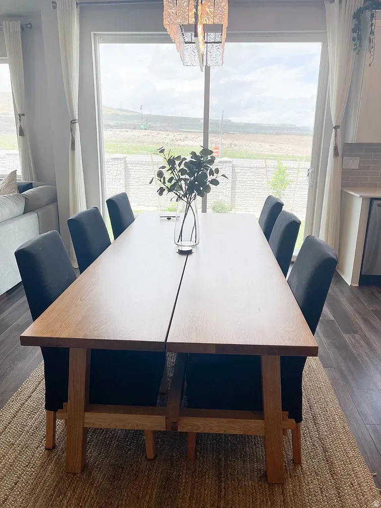 Dining area featuring dark wood finished floors