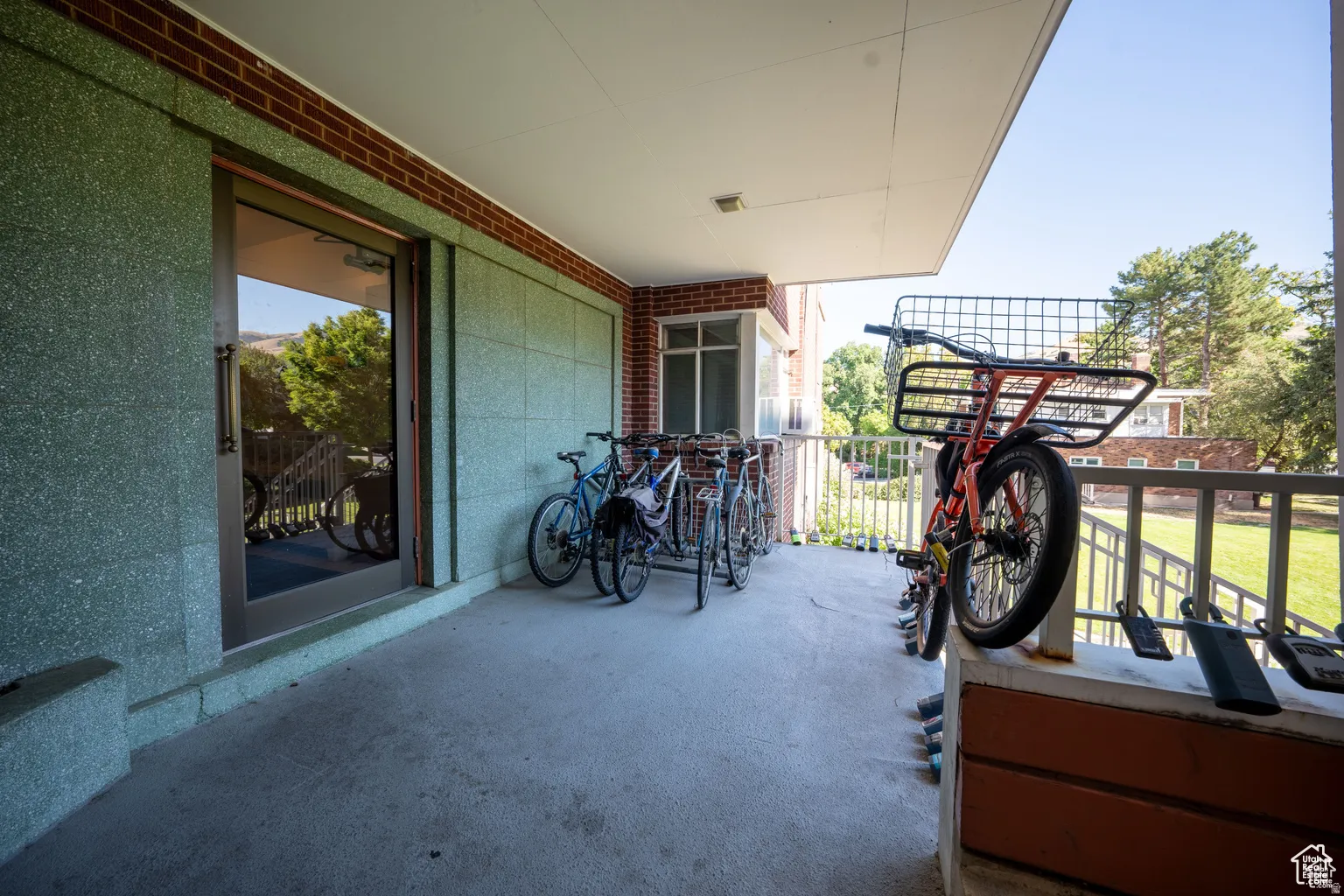 View of bike racks
