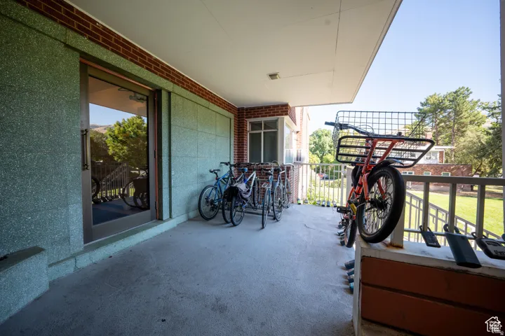 View of bike racks