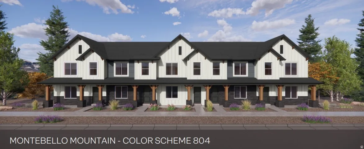 Modern farmhouse style home featuring board and batten siding, a porch, and stone siding