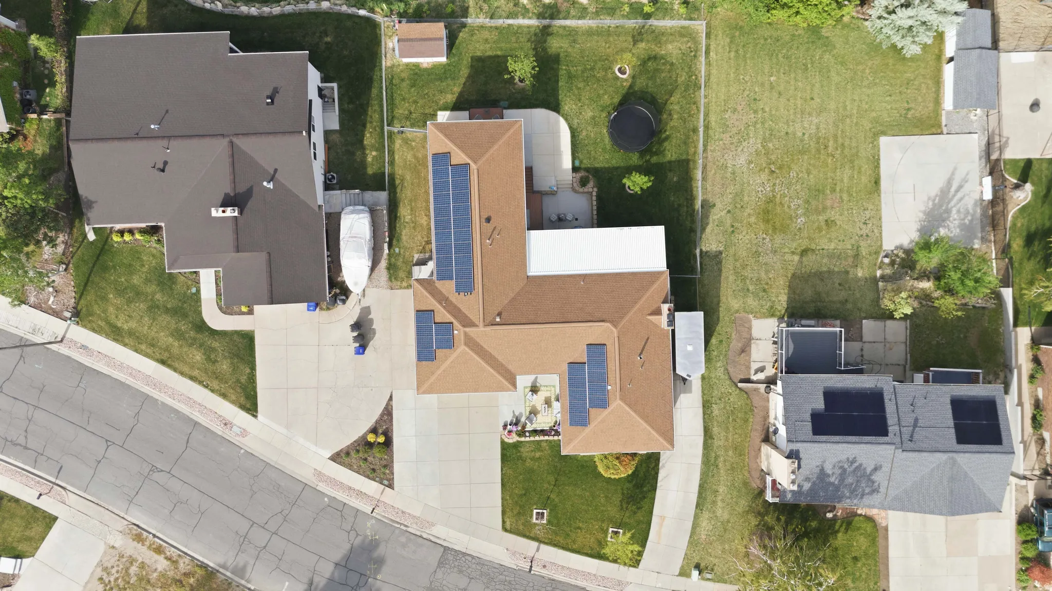 3 arrays of owned solar panels