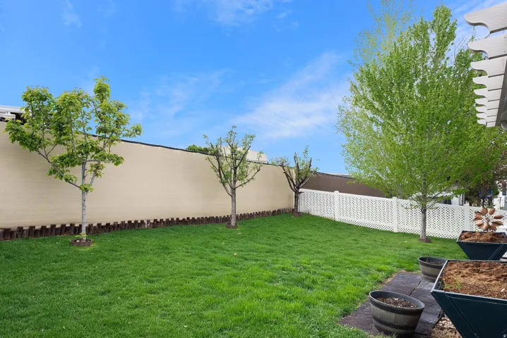 View of fenced backyard