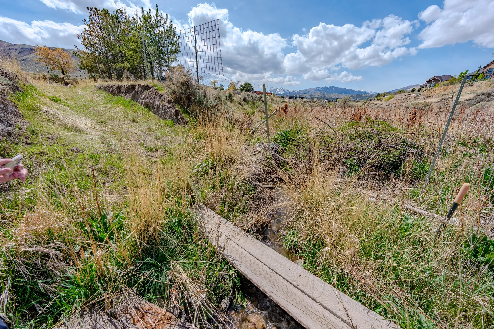 View of yard with a mountain view