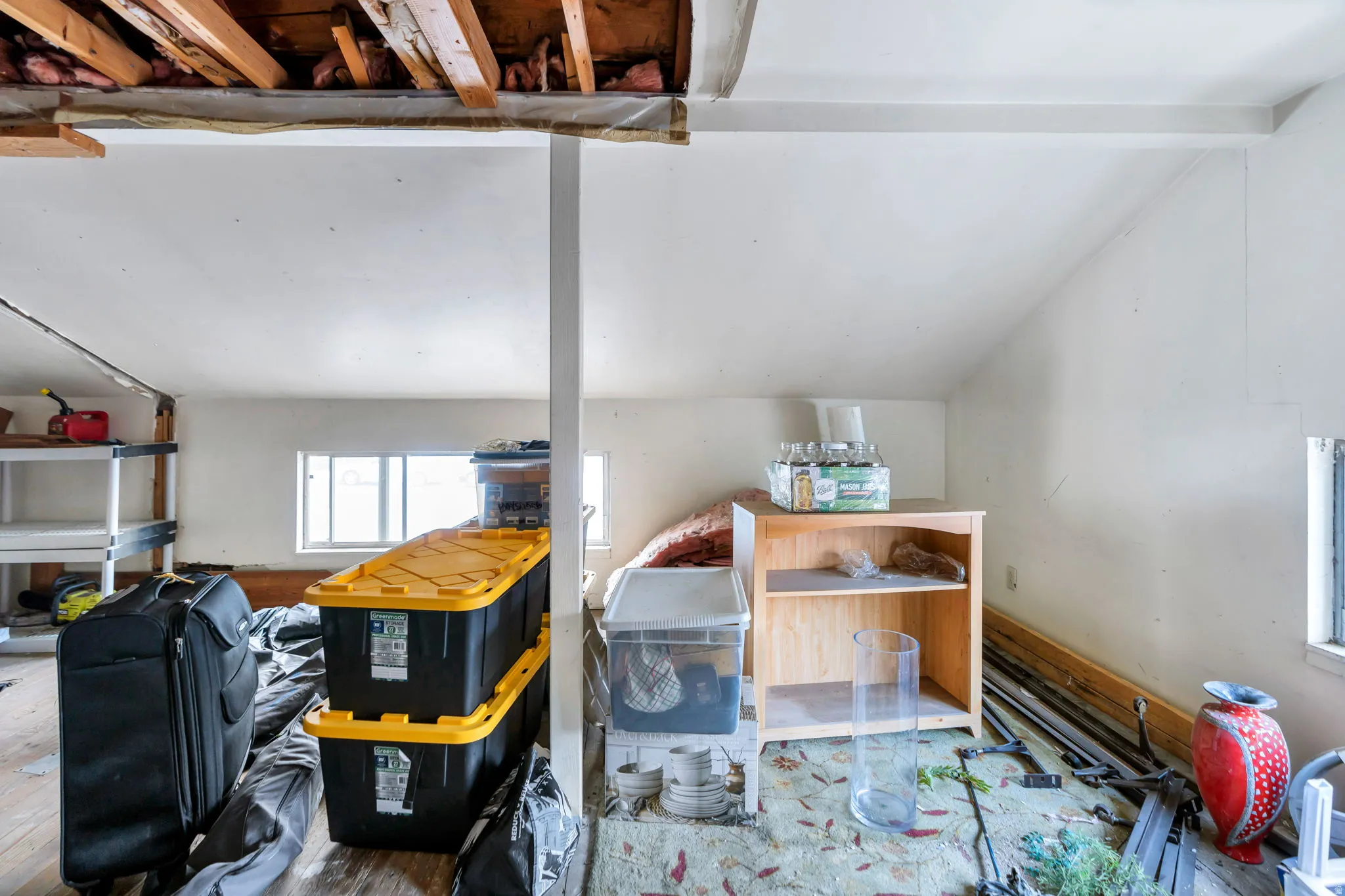 Attic storage space in garage
