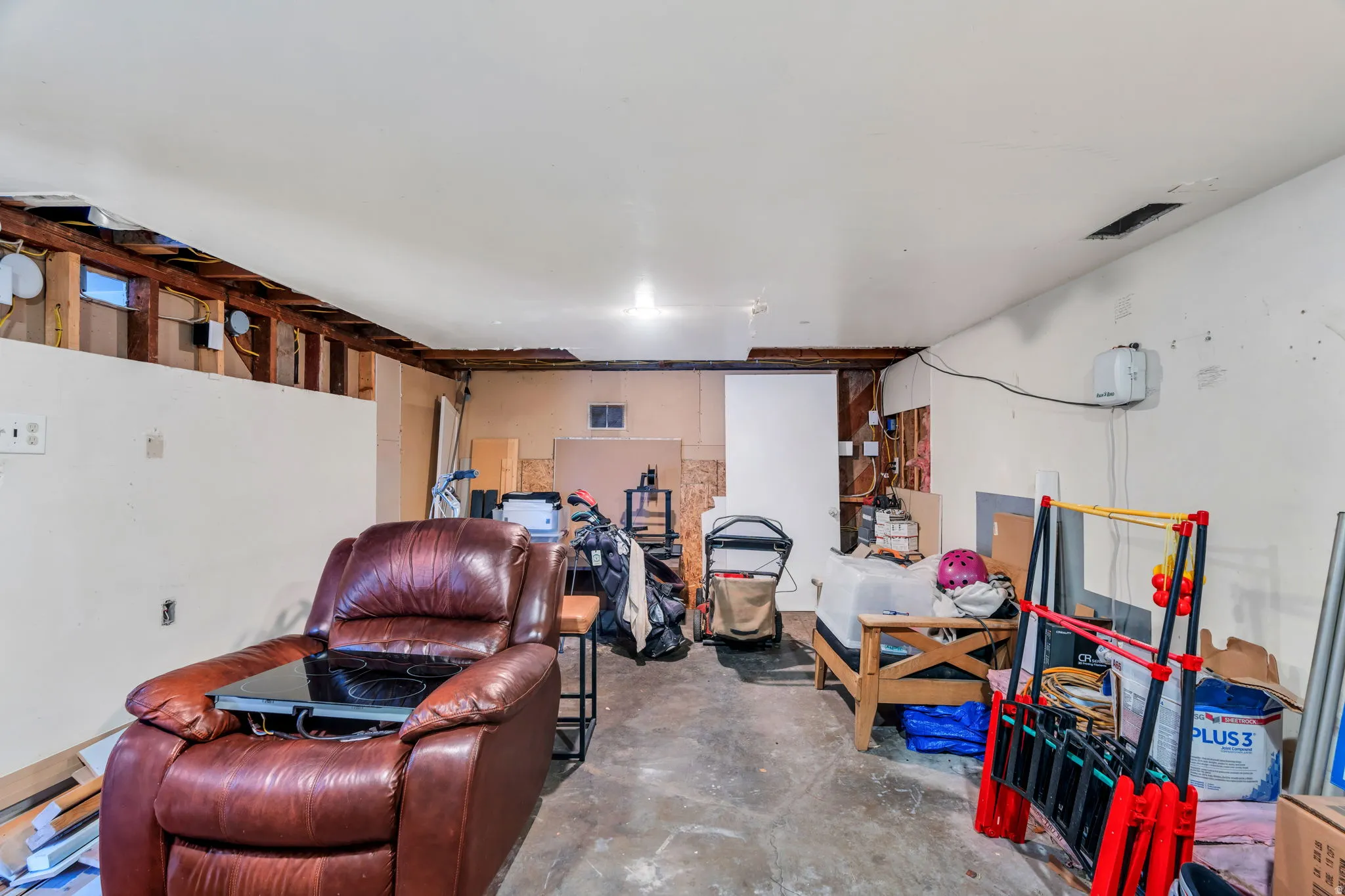 Storage in attic space in garage