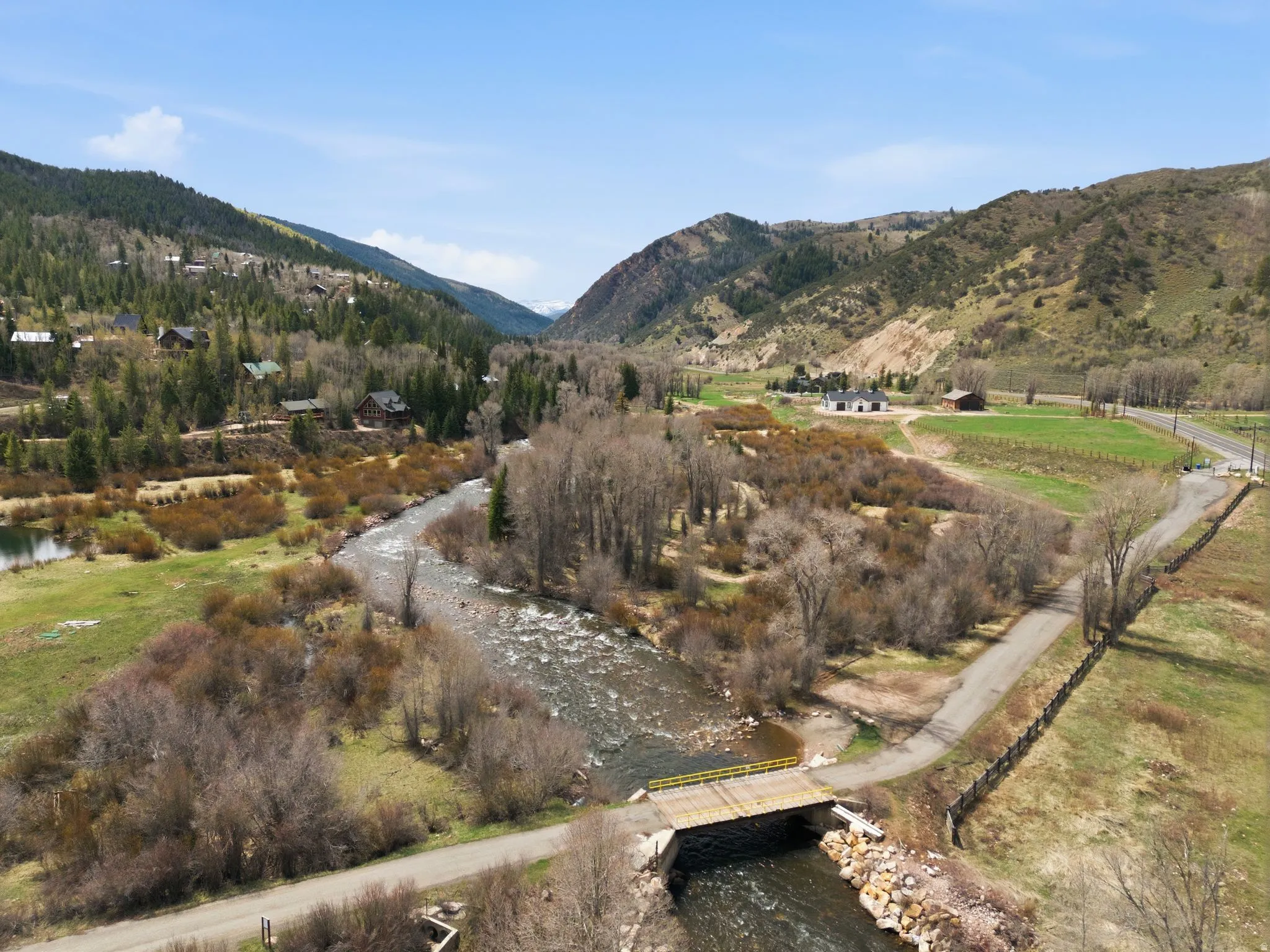 Weber River from bridge into Hidden Lake at the entry