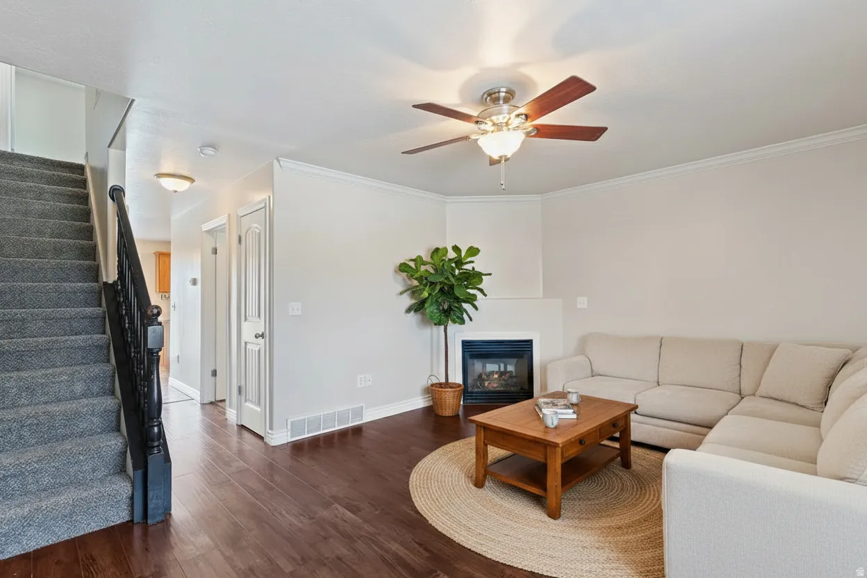 Virtually staged living room