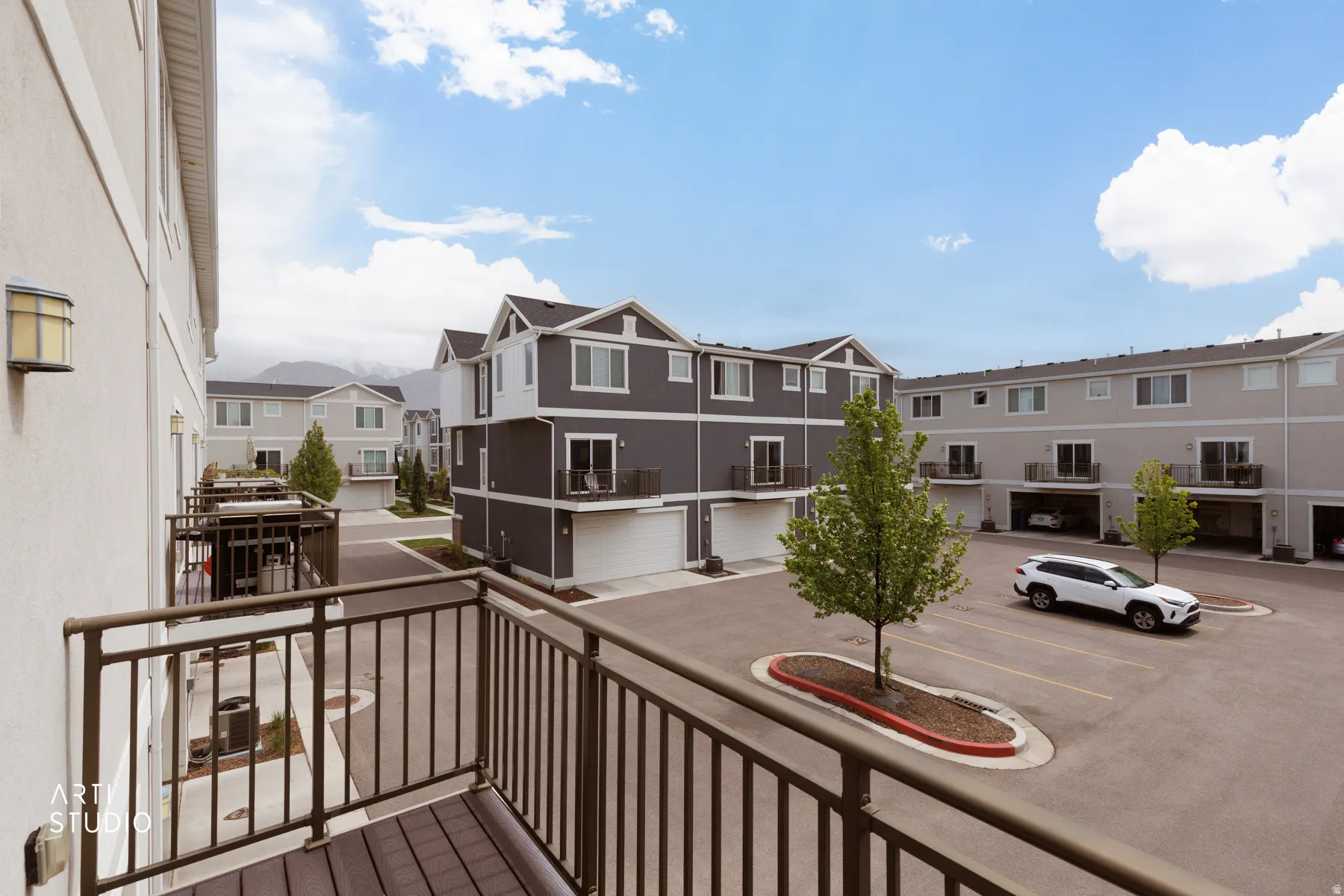 Balcony with a residential view